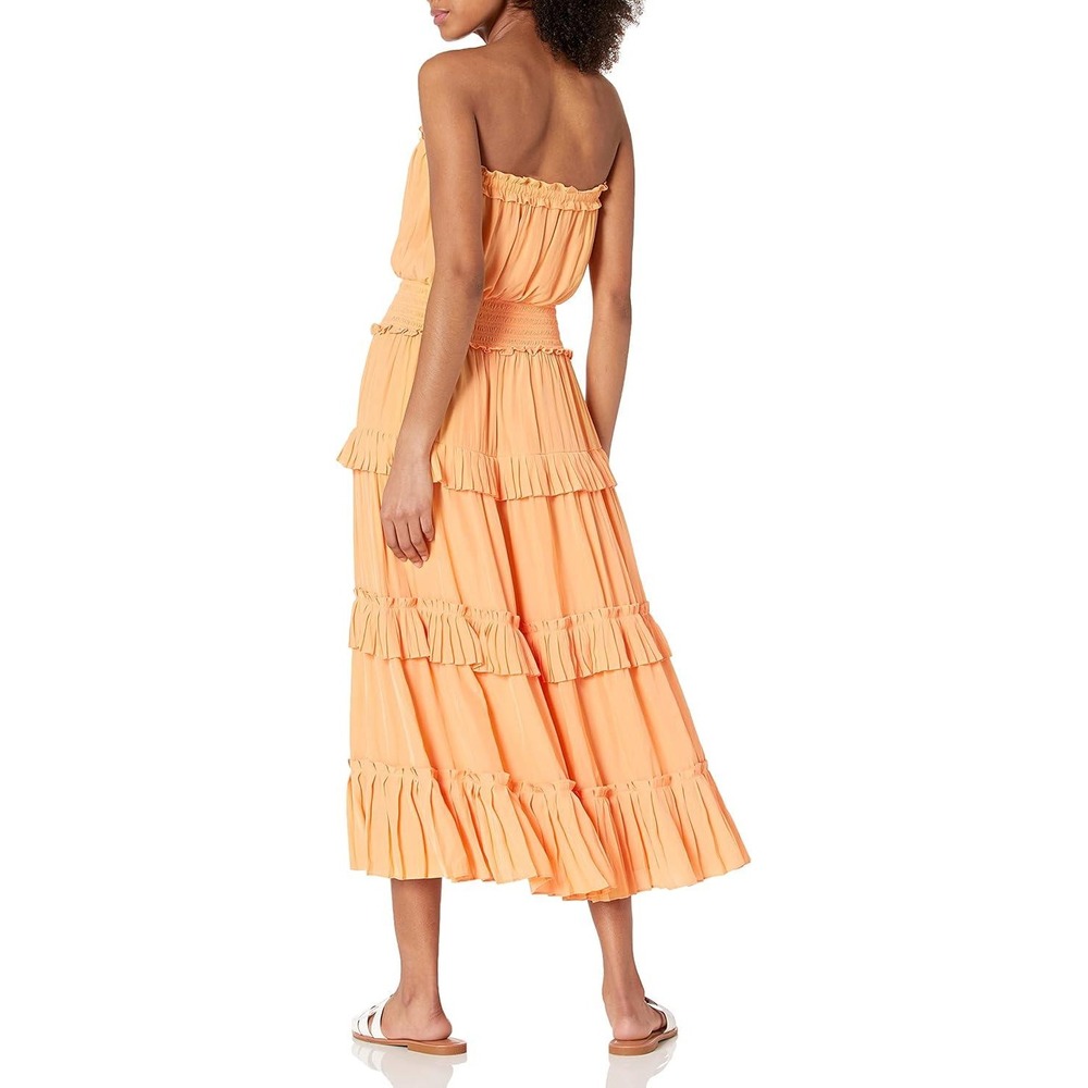 Ramy Brook Natalie Strapless Maxi Dress S Bellini Smocked Tiered Ruffle‎ Boho - Picture 3 of 15